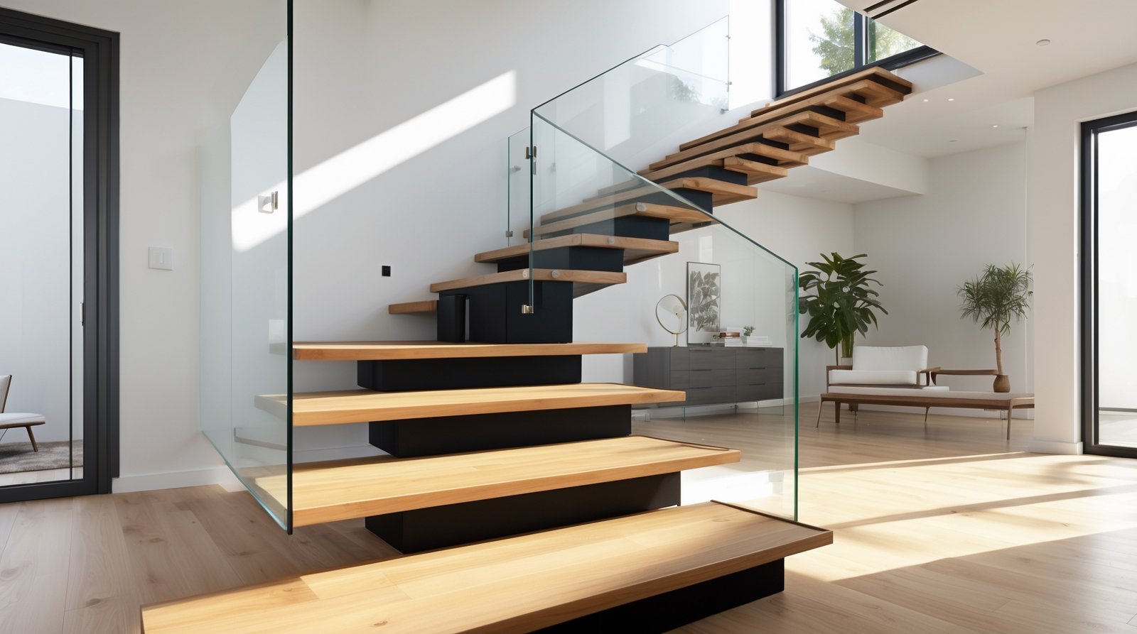 Read more about the article Upgrade Your Space with Double Stringer Floating Stairs